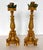 Antique Early 1900s Gilded Wood Ornate Candle Holders - A Pair For Sale - Image 10 of 15