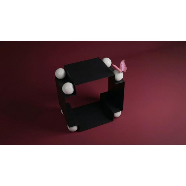 Yin Yang Side Table in Steel and Porcelain by Auste Ost For Sale - Image 16 of 17