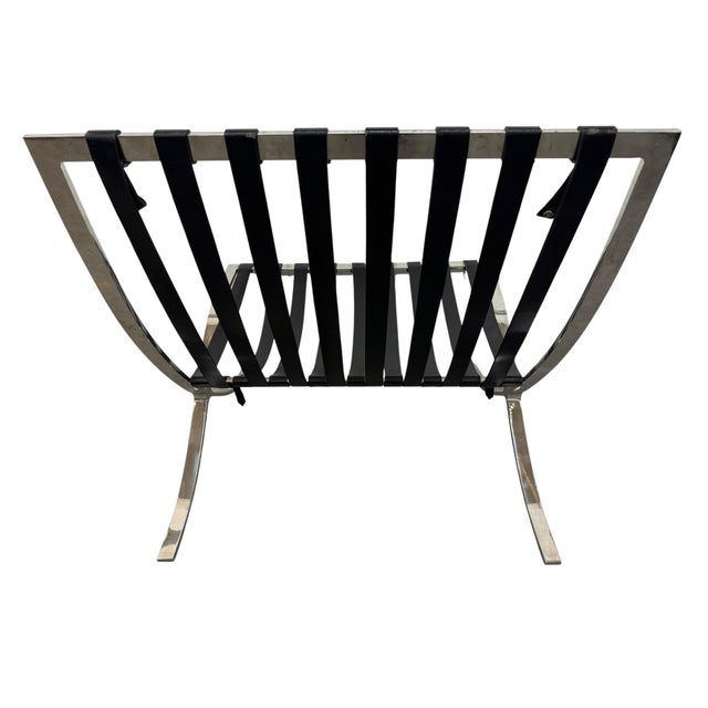 Vintage Barcelona Chrome & Leather Lounge Chairs - Set of 2 For Sale - Image 9 of 9