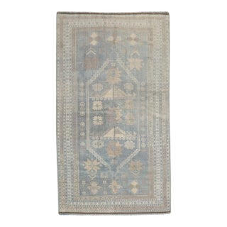 Vintage Zabihi Collection Tribal Blue Turkish Rug - 3'7" x 6'1" For Sale
