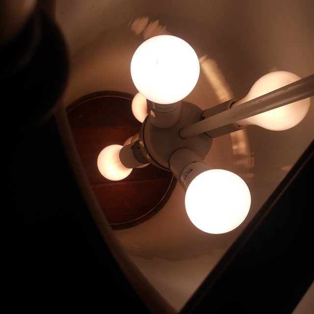 1970s Large Mid Century Gothic Pendant Light With Long Metal Downrod For Sale - Image 11 of 14