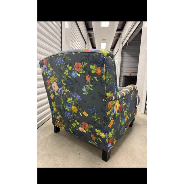 Mackenzie Childs Mackenzie-Childs Club Chair & Ottoman For Sale - Image 4 of 4