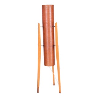 Mid-Century Modern Floor Lamp in Beech by Novoplast Sered, Czech, 1960s For Sale