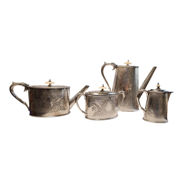 Late 19th Century Victorian English Silverplate Coffee and Tea Set - Four Pieces For Sale