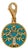Diamond Tree of Life Nature Floral Flower 18k Yellow Gold Medallion Charm Turquo For Sale