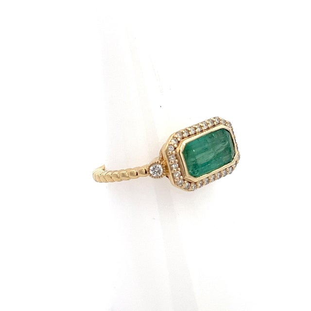 Natural Finely Faceted Quality Emerald and Diamond Ring 6.5 14k Y Gold 2.32 TCW Certified $4,950 310644 This is a Unique...