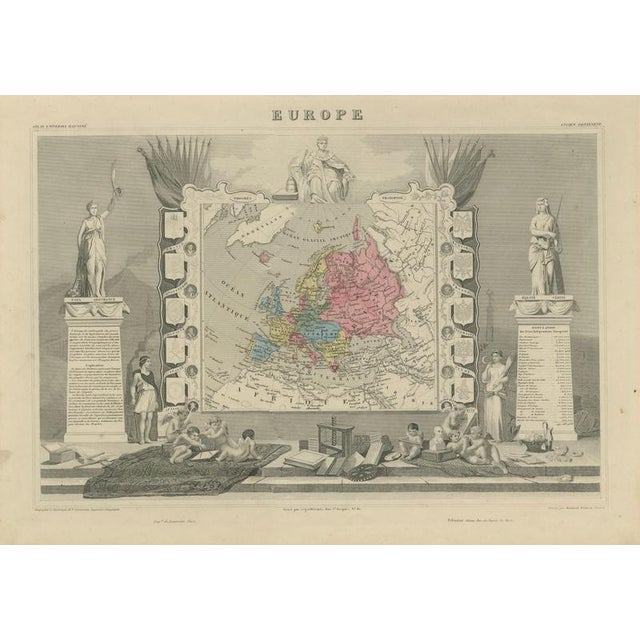 Antique Maps of Europe and Africa by Levasseur, 1845, Set of 2 For Sale - Image 5 of 18