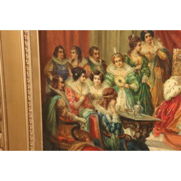 Fine Monumental Signed Heinz Pinggera "Shakespeare at the Queen's Court" For Sale - Image 9 of 12