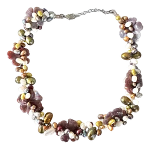 Freshwater Pearl and Stone Multistrand Necklace