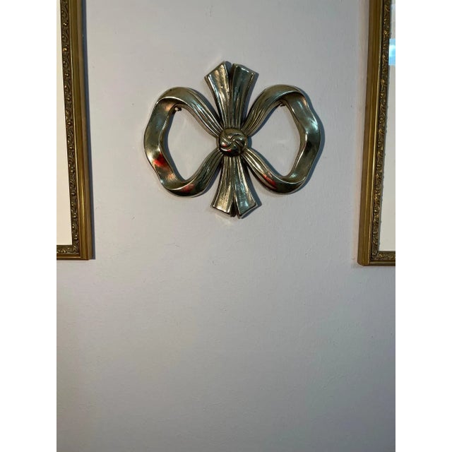 Vintage Solid Brass Bow Trivet or Wall Decor For Sale - Image 11 of 12