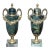 Pair of Green Marble and Ormolu Urns or Cassolettes With Satyr Heads in Louis XVI Style For Sale