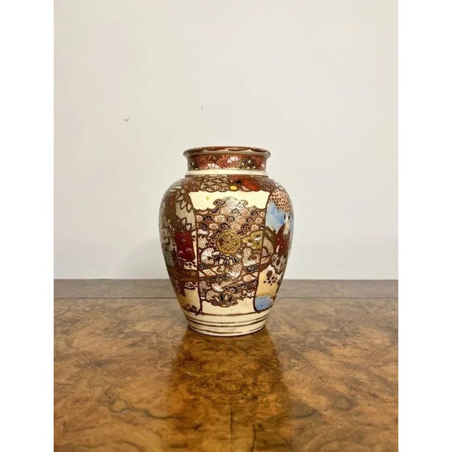 Antique Japanese Satsuma Ginger Jar and Cover, 1910 For Sale - Image 4 of 7