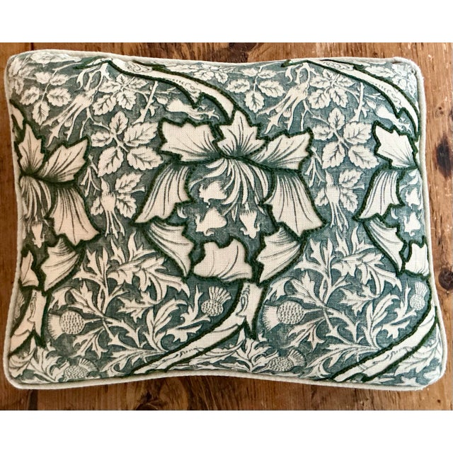 Pair of Small Chelsea Textiles Crewel Embroidered Green Throw Pillows For Sale In New York - Image 6 of 12