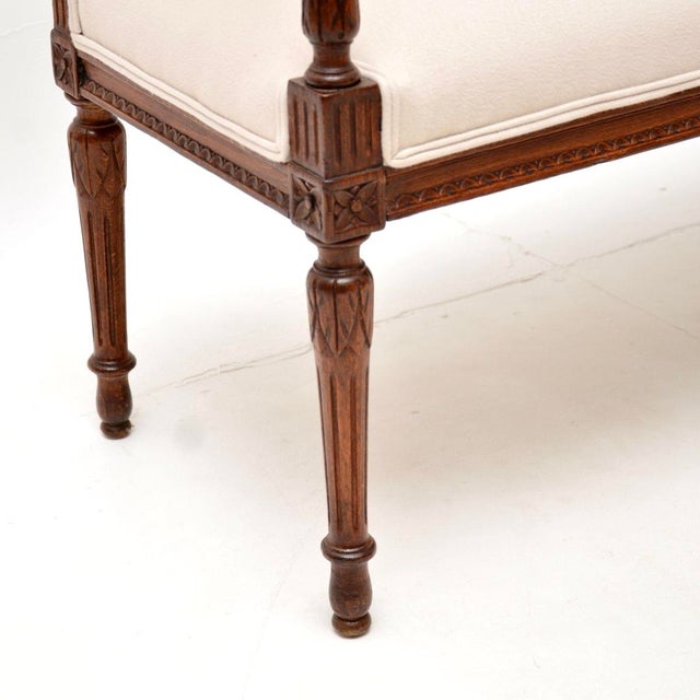 Antique Victorian Carved Walnut Bench, 1890 For Sale - Image 9 of 10