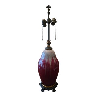 Antique Qing Chinese Porcelain Oxblood Sang Lamp For Sale