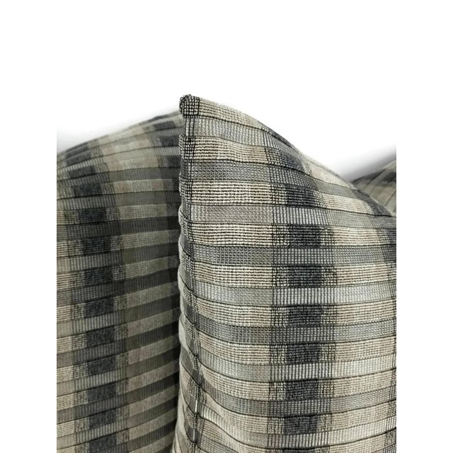 Textile S. Harris Rocket Stripe in the Colorway Platinum Pillow Cover - 20" X 20" For Sale - Image 7 of 8