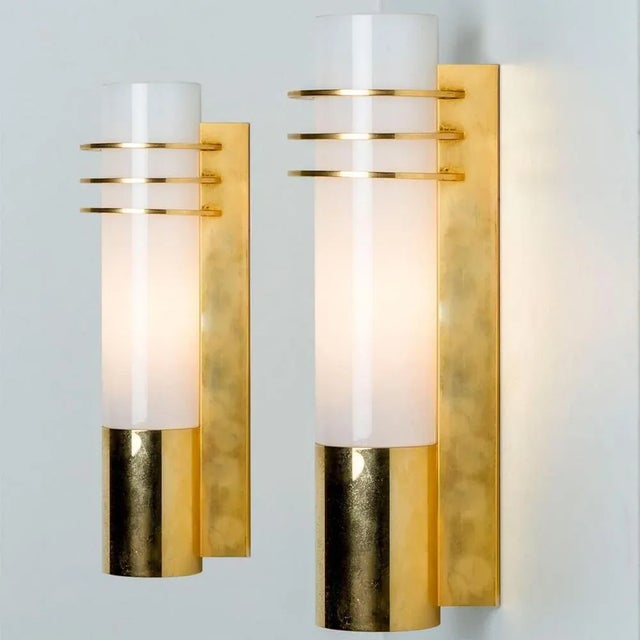Opaline Glass Wall Lights from Glashütte Limburg, 1960, Set of 2 For Sale - Image 4 of 12