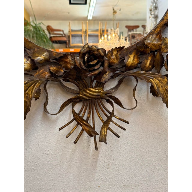 Vintage Gilt Tole Mirror For Sale - Image 4 of 10