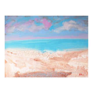 1980s “Hatteras Beach” Abstract Acrylic Landscape Painting by Harry Hilson For Sale