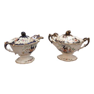 Sauce Tureens with Ladles from Mason's Ironstone, 1840, Set of 2 For Sale