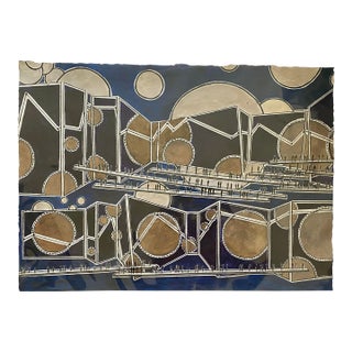 “Cosmic Mapping” — Signed Ink & Acrylic on Paper by Ruth Esserman (2021) For Sale