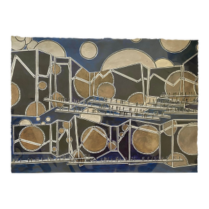 “Cosmic Mapping” — Signed Ink & Acrylic on Paper by Ruth Esserman (2021)