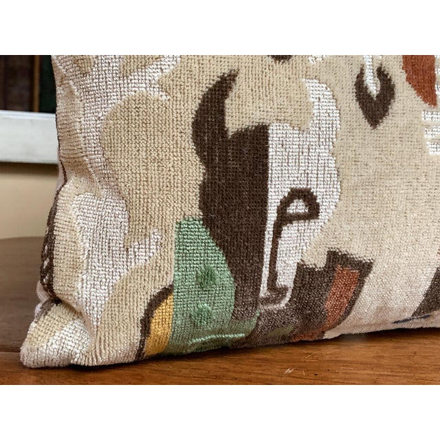 Custom Pillows With Clarence House Cut Velvet Fabric - A Pair For Sale - Image 9 of 14
