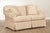 High Quality American Made Custom Upholstered Two Cushion Sofa Or Loveseat Having Curved Back and Role Arms Form