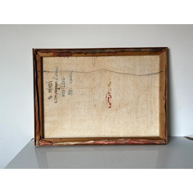 1970's Frederic " Compagnon D'armes" Abstract Painting For Sale - Image 12 of 13