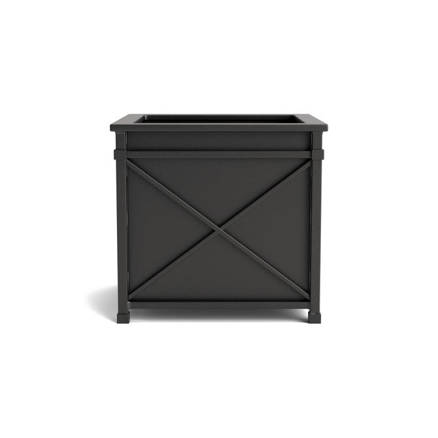 Contemporary Brown Jordan Venetian 22" Square Planter, Textured Pewter frame For Sale - Image 3 of 11