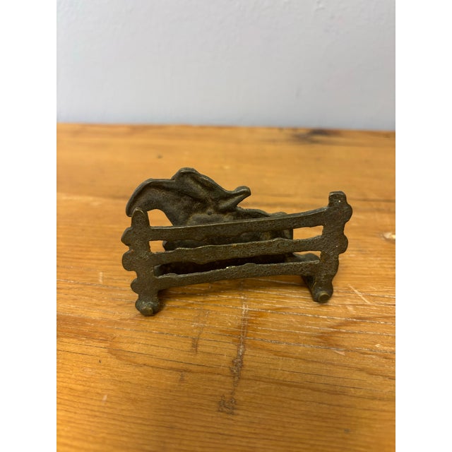 Vintage English Brass Horse and Rider Hunt Letter Rack For Sale - Image 4 of 6
