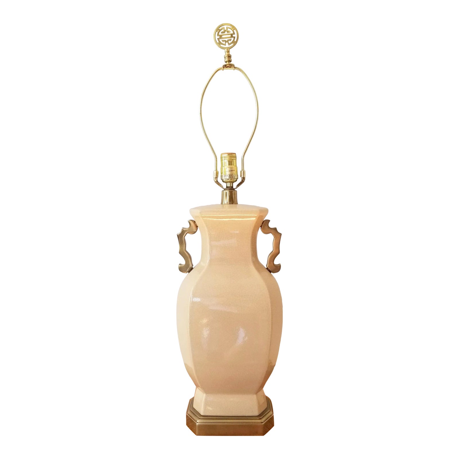 Late 20th Century Paul Hanson Yellow Temple Jar Lamp | Chairish