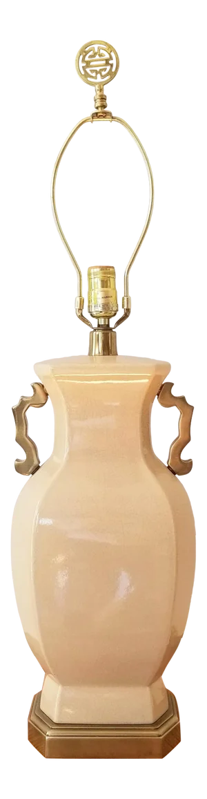 Late 20th Century Paul Hanson Yellow Temple Jar Lamp