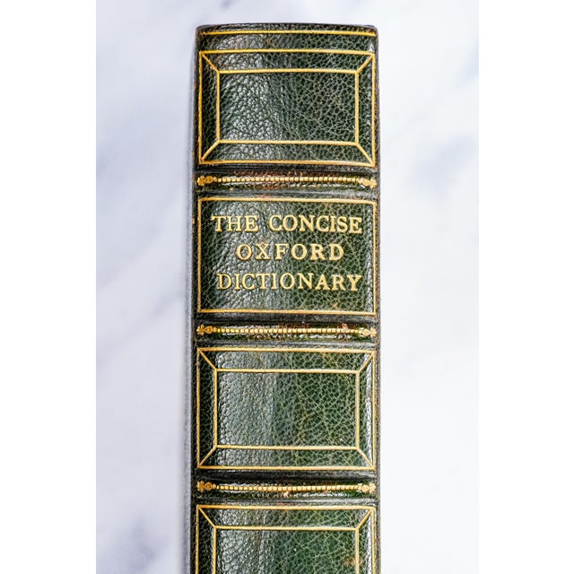 English Rare Luxury Edition the Concise Oxford Dictionary 1934 Leather Spine Antique Book For Sale - Image 3 of 10