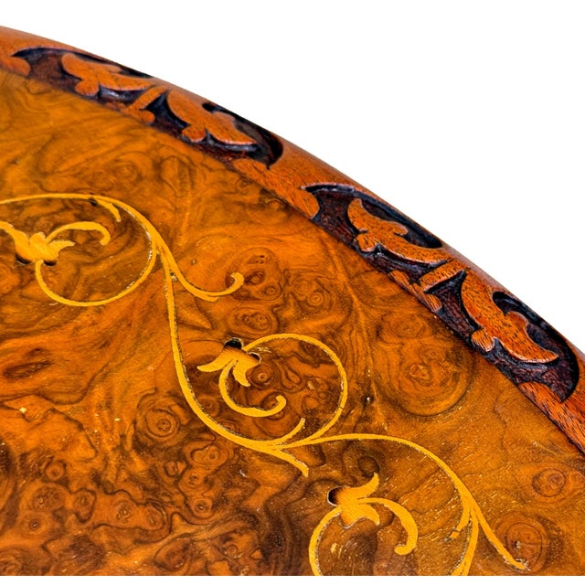 Victorian Burr Walnut Oval Occasional Lamp Table, 19th Century, 1860 For Sale - Image 9 of 11