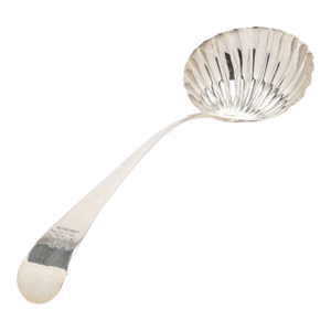 English Georgian Shell Form Ladle in Sterling Silver, C. 1700's