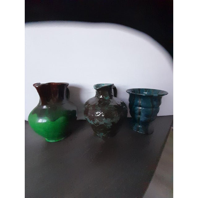 Mid-Century Modern Mid-Century Glazed Jugs and Vase, 1940s, Set of 3 For Sale - Image 3 of 7