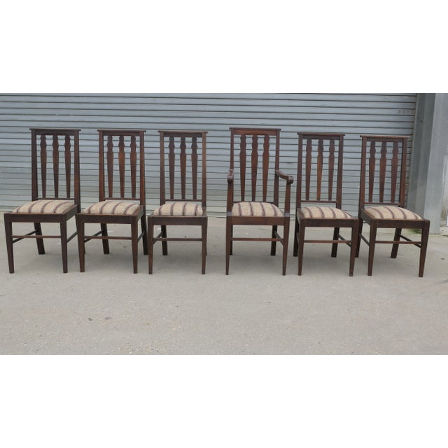Arts and Crafts Oak Dining Chairs, 1890s, Set of 6 For Sale - Image 6 of 7