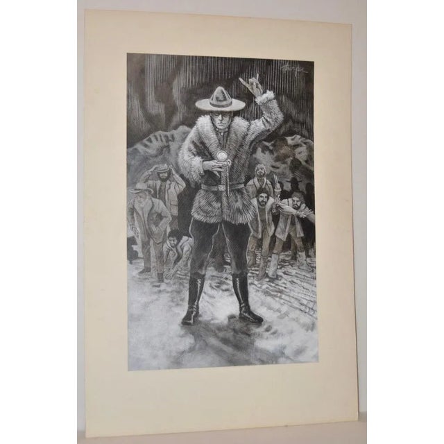 Jack London Short Story Illustration "The Man with the Gash" by Peter Thorpe c.1980 The police man raises his arm. This is...