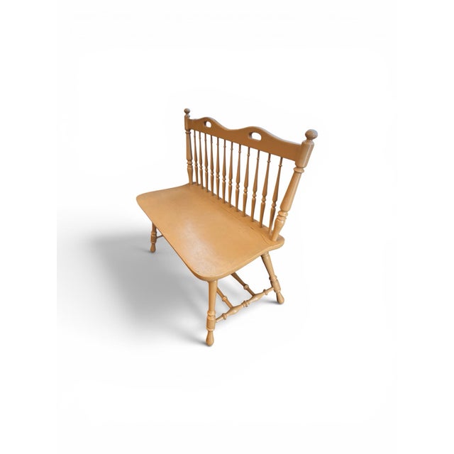 Vintage maple Colonial style spindle bench with a light finish. 37 1/4" w x 18" d x 35" h Pickup in Riverside, IL 60546 or...