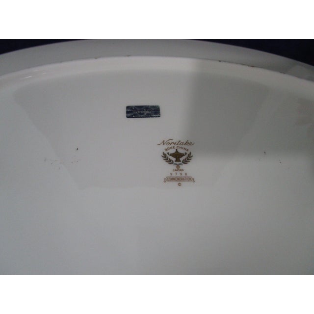 Ceramic Vintage Art Deco Noritake Commemoration Large Serving Platter Peach For Sale - Image 7 of 8