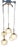 Vintage Five-Light Cascade Lamp with White Plastic Frame and Frosted Glass Shades, 1970s For Sale