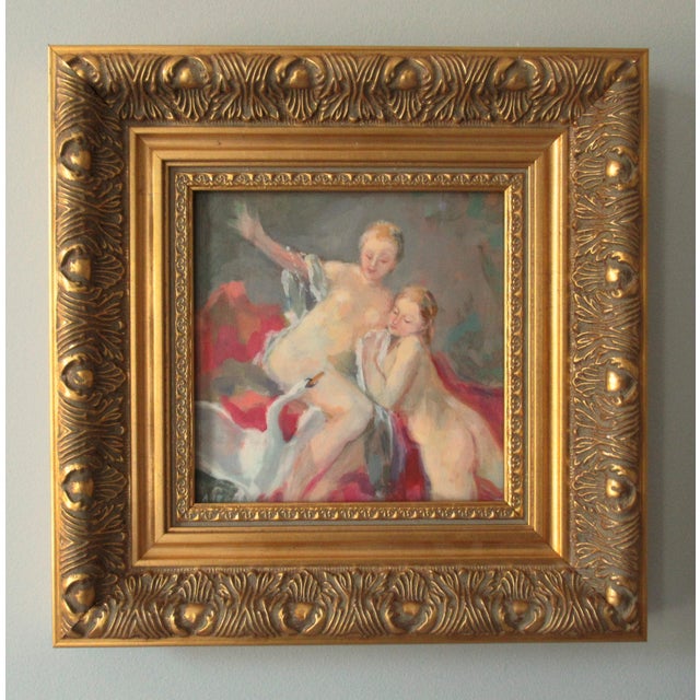 This is a study of Leda and the Swan after Francois Boucher. François Boucher was a prominent French painter known for his...