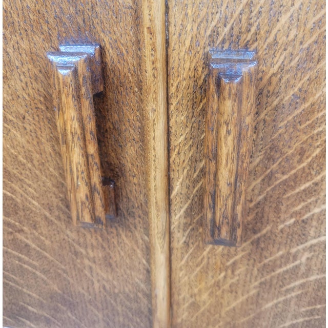 1930s Vintage Rustic Oak Tallboy Cabinet, 1930s For Sale - Image 5 of 18