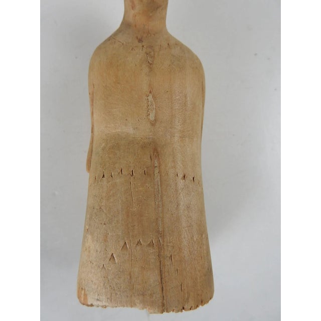 Vintage Folk Art Hand Carved Figure of Woman For Sale In Seattle - Image 6 of 8