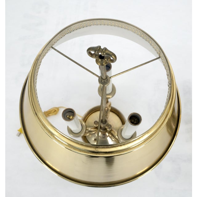 Pair of Unusual Brass Shades Brass Bases Bouillotte Table Lamps MINT! For Sale - Image 11 of 15