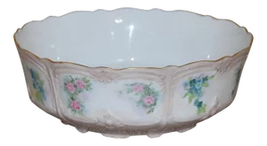 1900s Tirschenreuth Baronesse Painted Roses China Serving Bowl