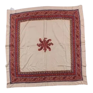Antique 19th Century Hand Embroidered Silk Paisley Throw