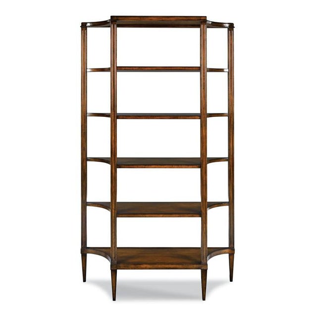 Transitional Modern Transitional Brown Etagere For Sale - Image 3 of 5