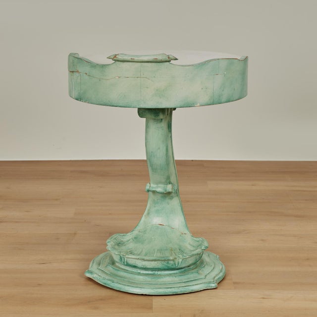 Pair of Italian Art Deco Marble Top Stands With Seashell Bases For Sale - Image 4 of 18